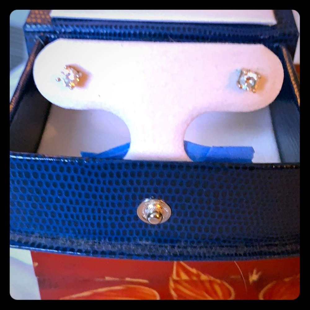 Gold CZ stud earrings